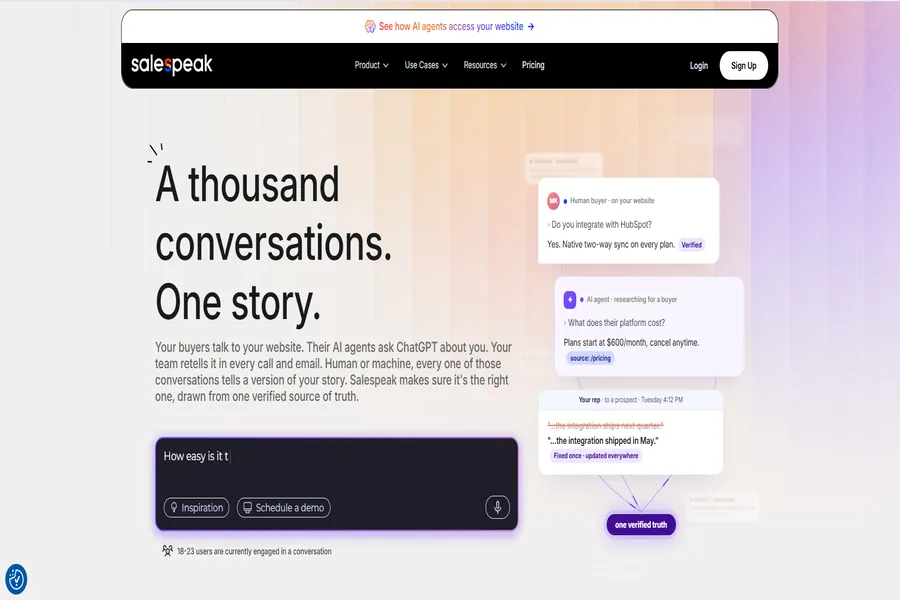 SalesPeak AI website